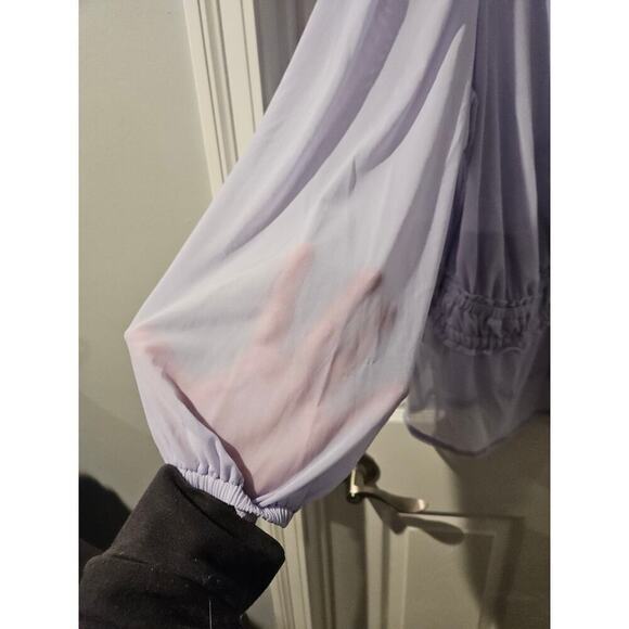 INC International Concepts Plus Size Mesh Peplum Top Light Amethyst 3X NWT - Picture 5 of 8